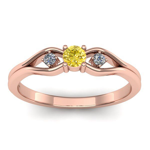 Inel logodna cu safir galben rotund