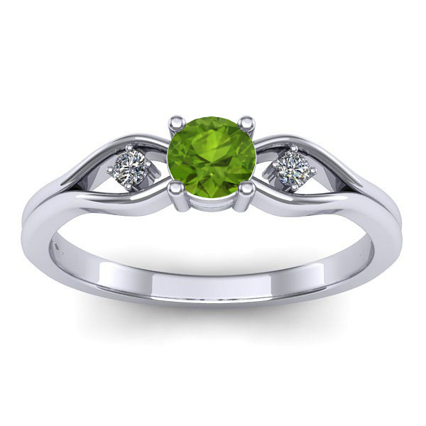 Inel de logodna cu peridot rotund