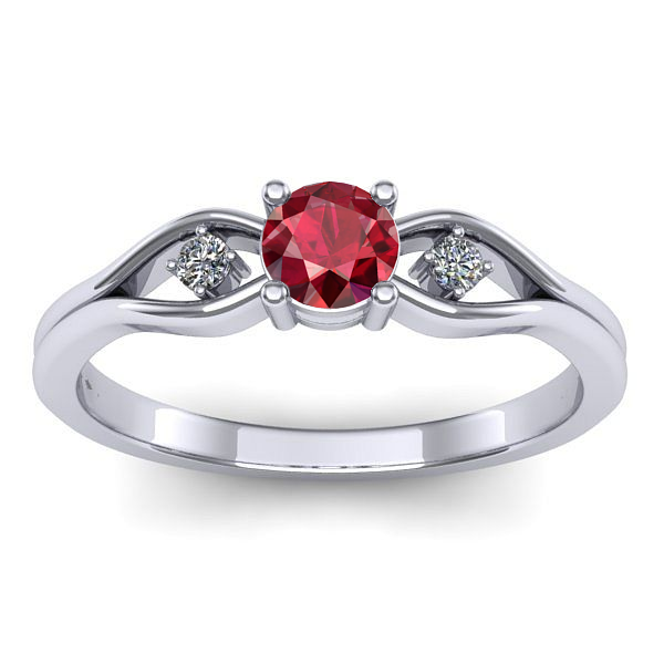 Inel logodna cu rubin rotund