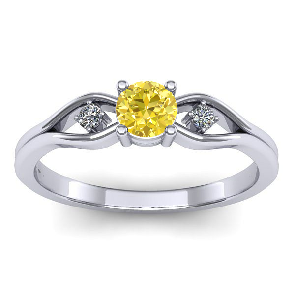 Inel cu safir galben rotund