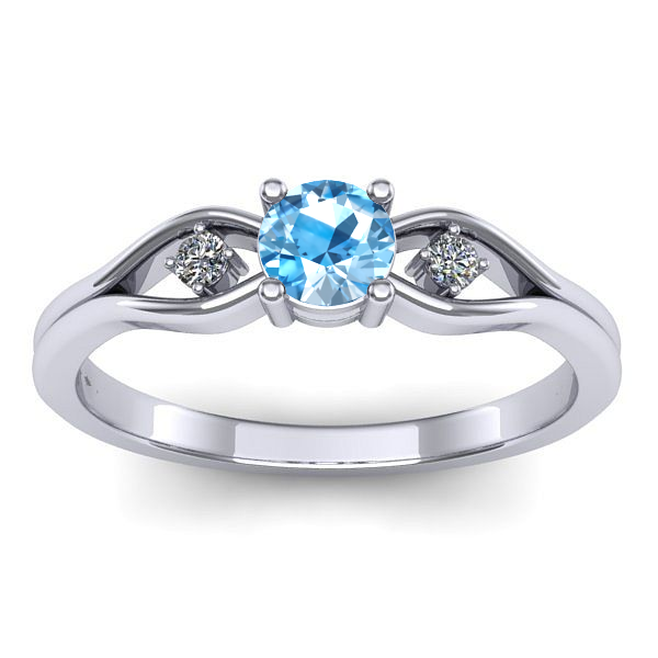 Inel logodna cu topaz blue rotund