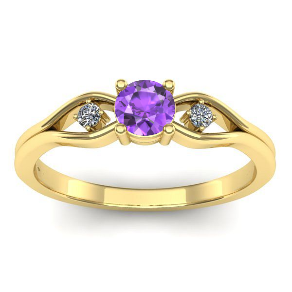 Inel cu ametist rotund