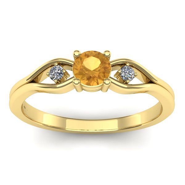 Inel de logodna cu citrin rotund