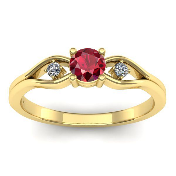 Inel logodna cu rubin rotund