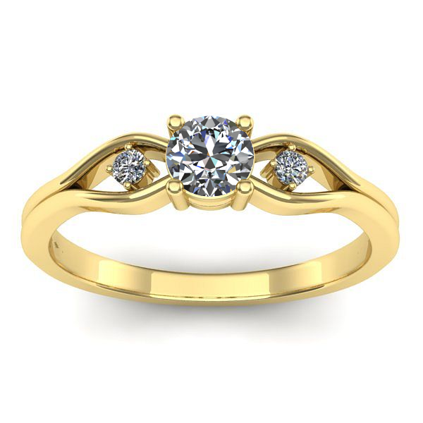 Inel logodna cu safir alb rotund