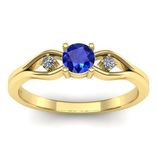 Inel de logodna cu safir rotund