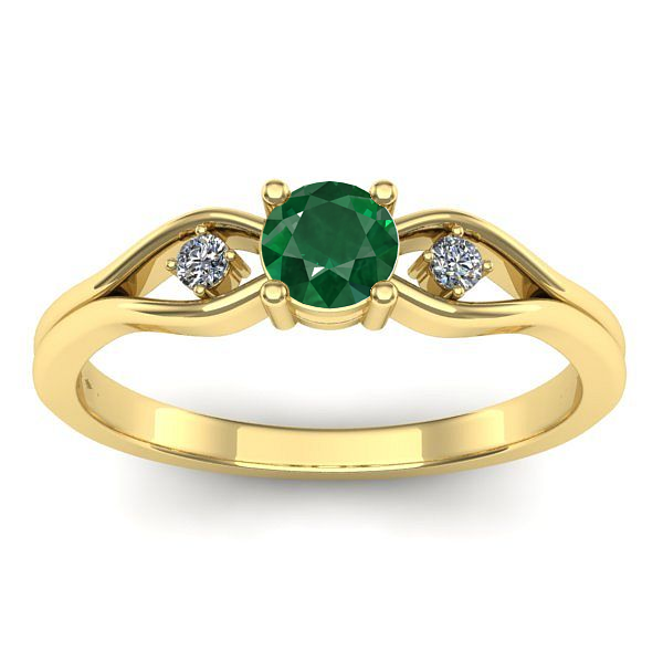 Inel cu smarald rotund