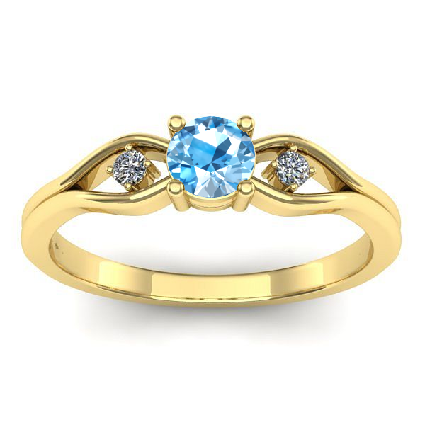 Inel cu topaz blue rotund