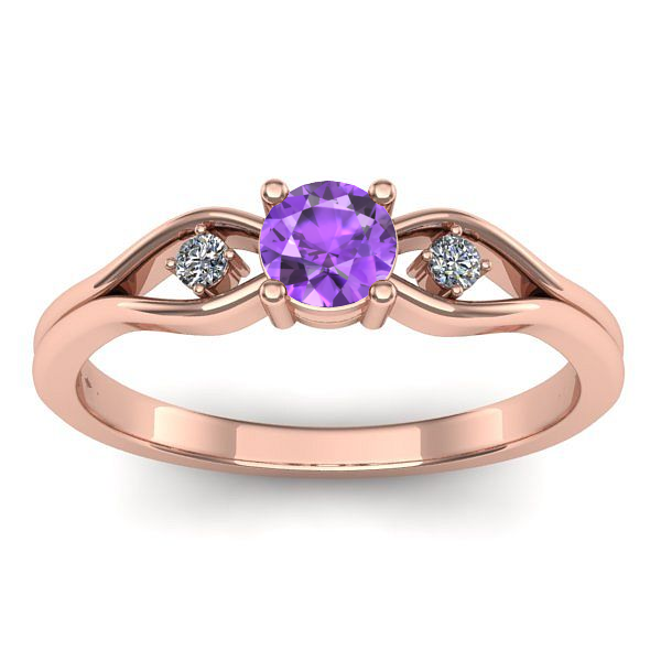 Inel cu ametist rotund