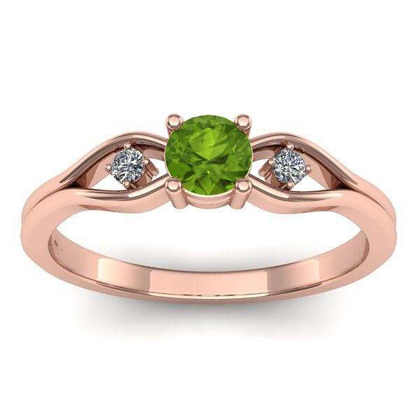 Inel logodna cu peridot rotund