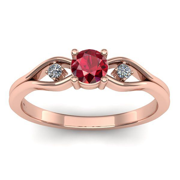 Inel logodna cu rubin rotund