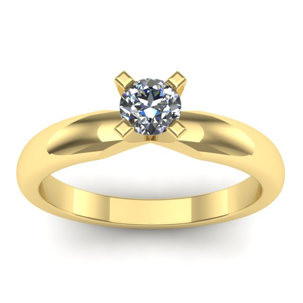 Inel cu diamant rotund