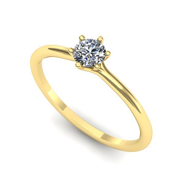 Inel de logodna din aur galben cu diamant