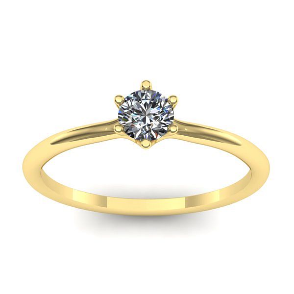 Inel cu diamant rotund