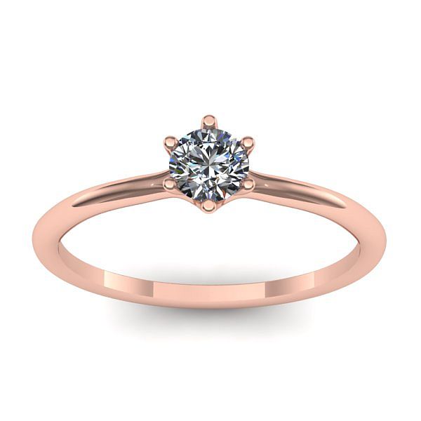 Inel cu diamant rotund