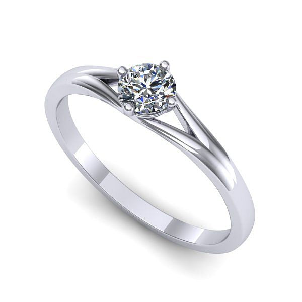 Inel de logodna din aur alb cu diamant