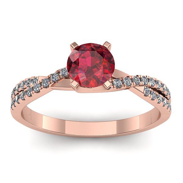 Inel cu rubin rotund