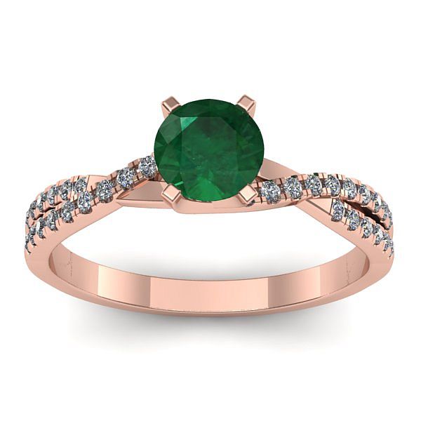 Inel cu smarald rotund