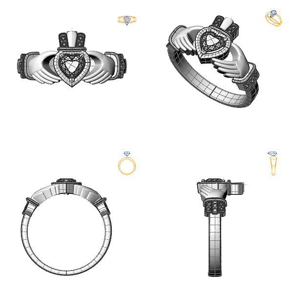 Inel sidestone cu diamant