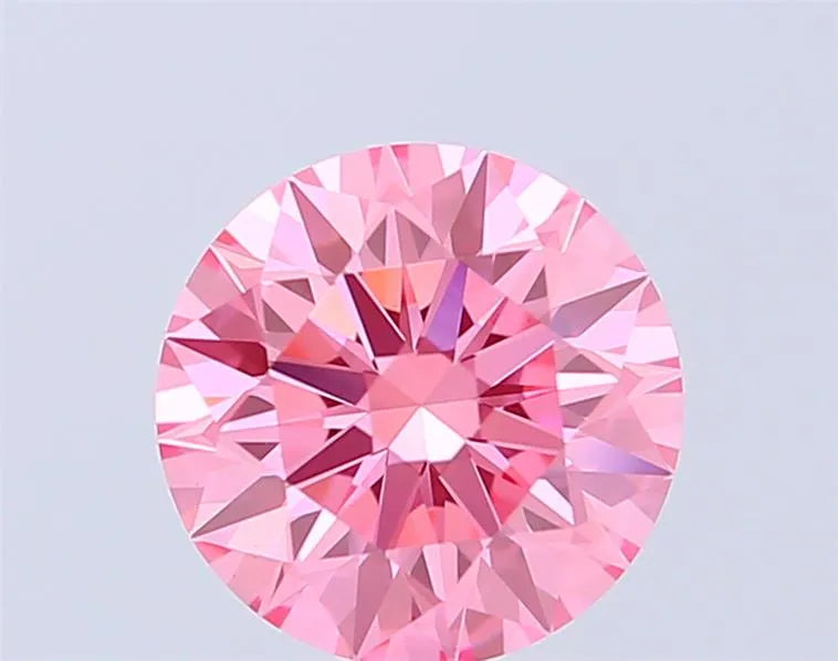 1.59ct Round Lab Grown Diamond (Colour Fancy Vivid Pink, Clarity VVS2, Cut ID, IGI Certified)