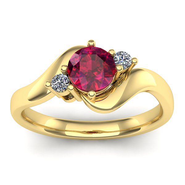 Inel logodna cu rubin rotund