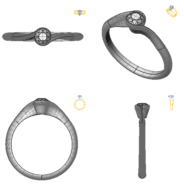 Inel de logodna solitaire cu diamant