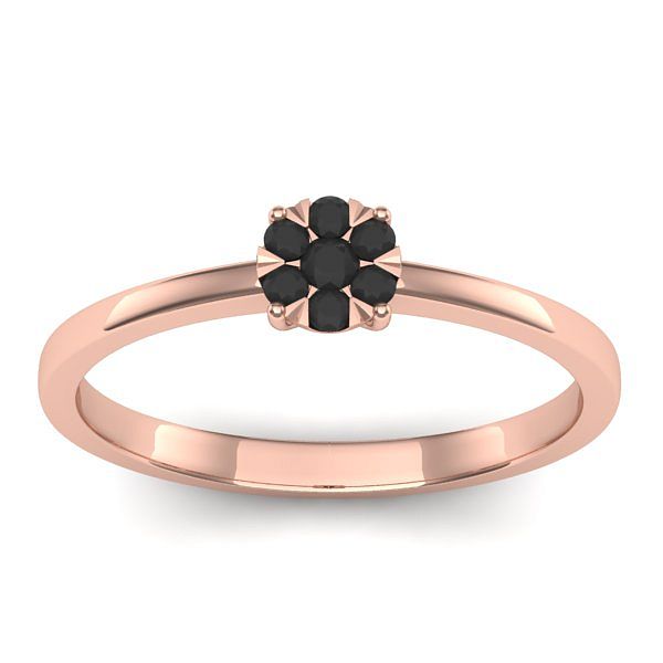 Inel de logodna cu diamant negru rotund