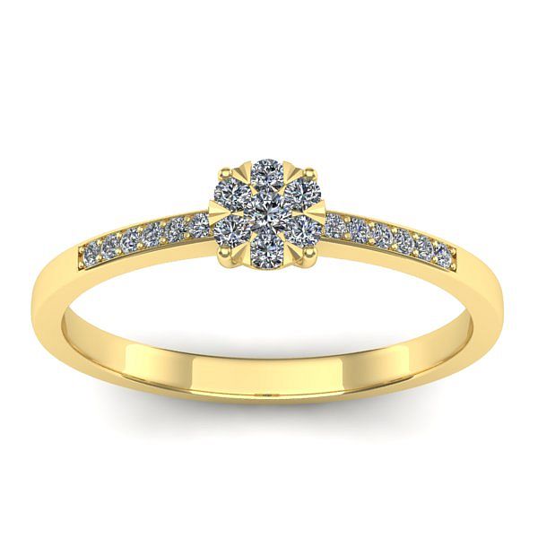 Inel cu diamant rotund