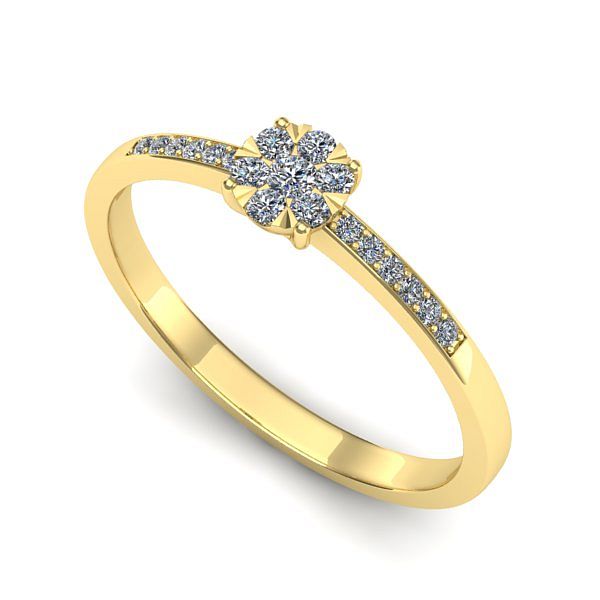 Inel logodna din aur galben cu diamant
