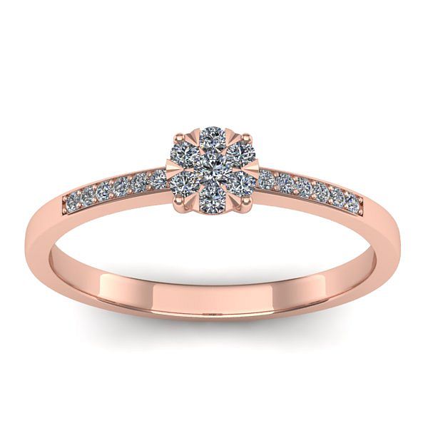 Inel cu diamant rotund