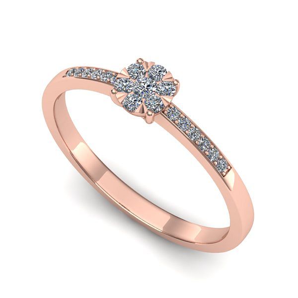 Inel din aur roz cu diamant