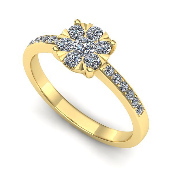 Inel logodna din aur galben cu diamant