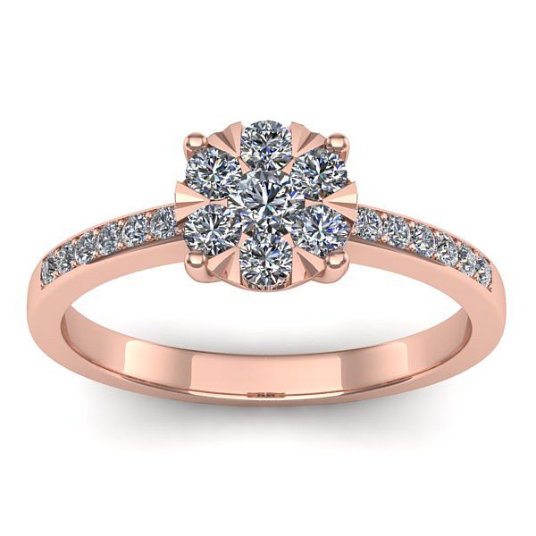 Inel logodna cu diamant rotund