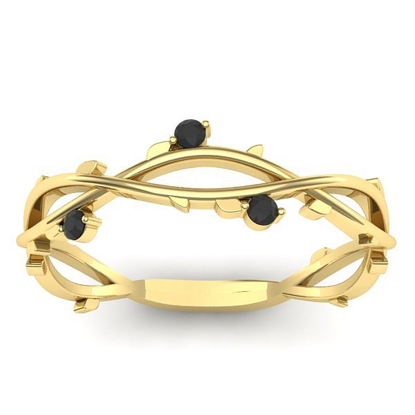 Inel de logodna cu diamant negru rotund