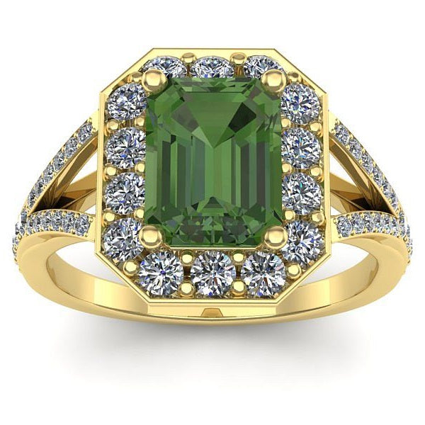Inel cu peridot dreptunghiular