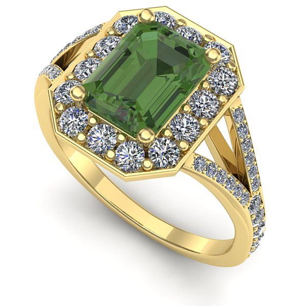 Inel din aur galben cu peridot