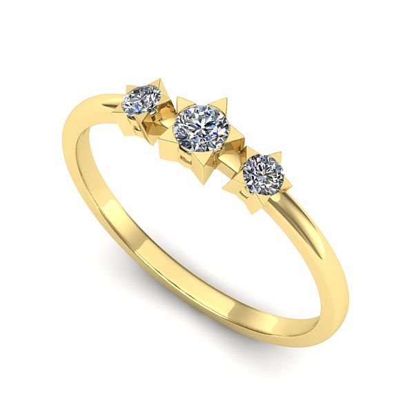 Inel logodna din aur galben cu diamant