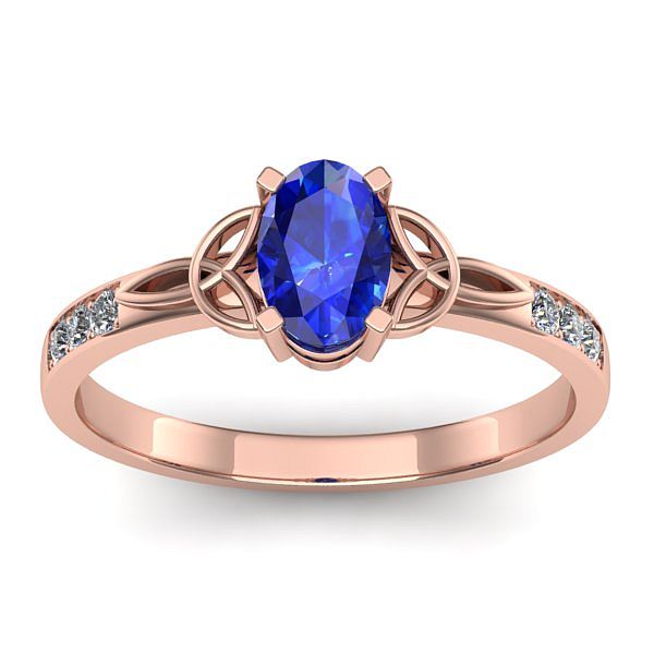 Inel logodna cu safir oval