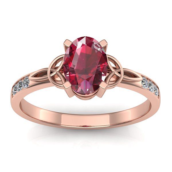 Inel cu rubin oval