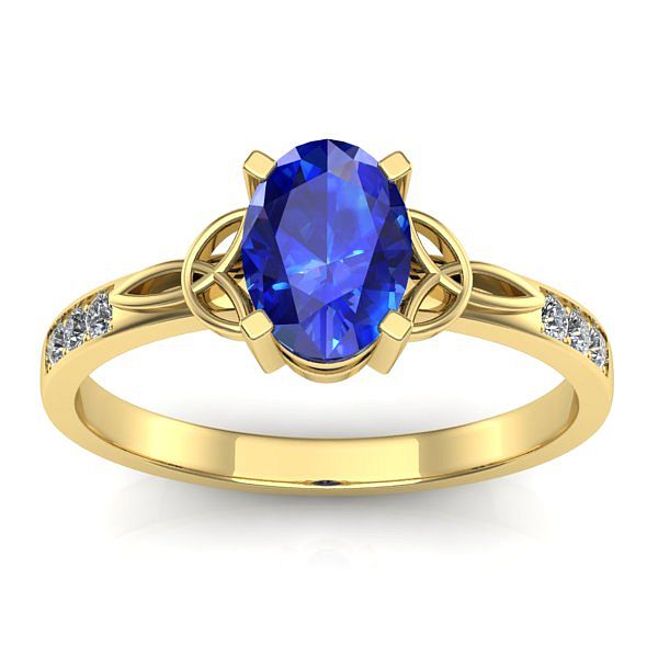 Inel cu safir oval