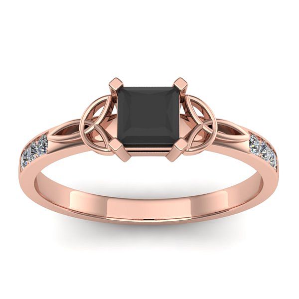 Inel cu diamant negru patrat