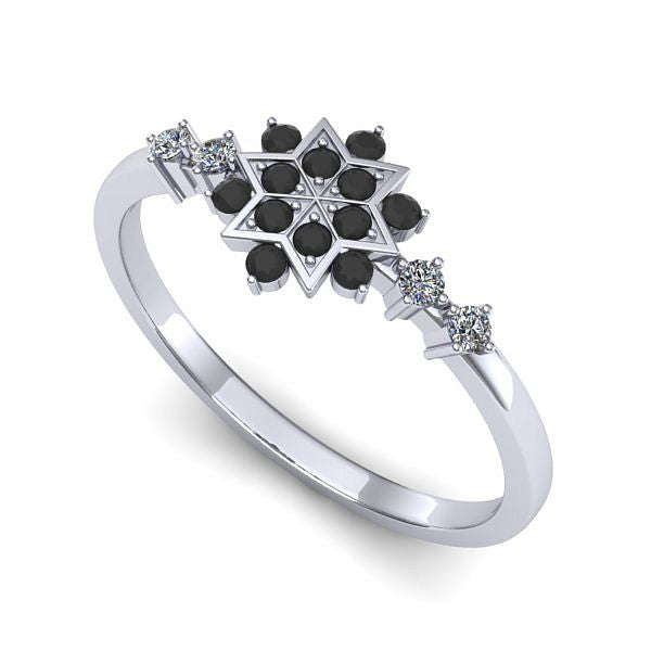 Inel din aur alb cu diamant negru
