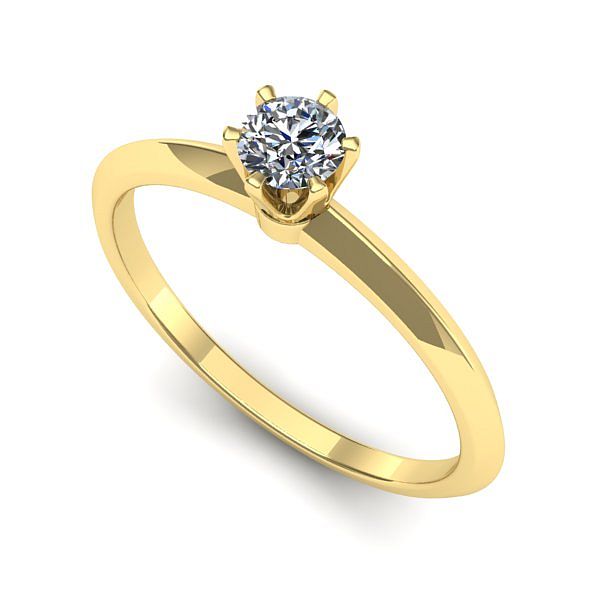 Inel logodna din aur galben cu diamant