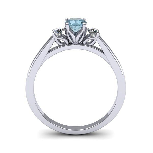 Inel de logodna 3stone cu aquamarin