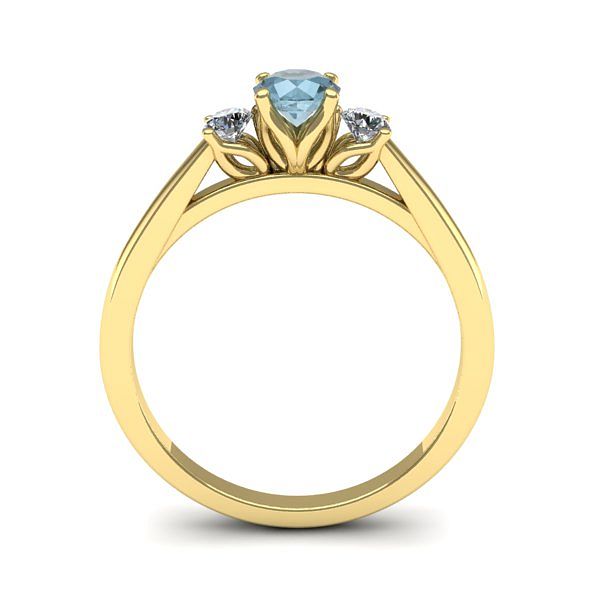 Inel 3stone cu aquamarin