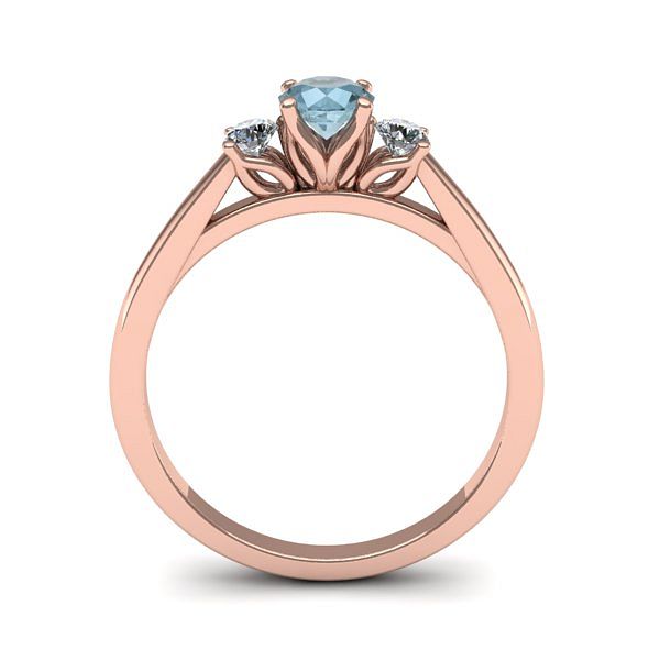 Inel 3stone cu aquamarin