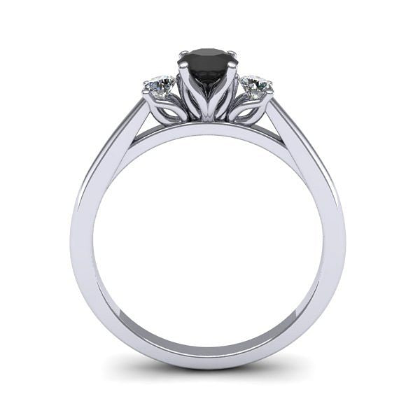 Inel logodna 3stone cu diamant negru