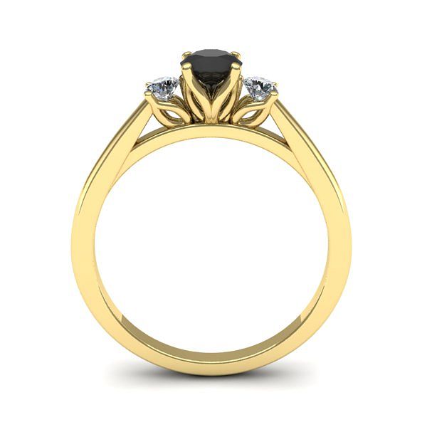 Inel logodna 3stone cu diamant negru
