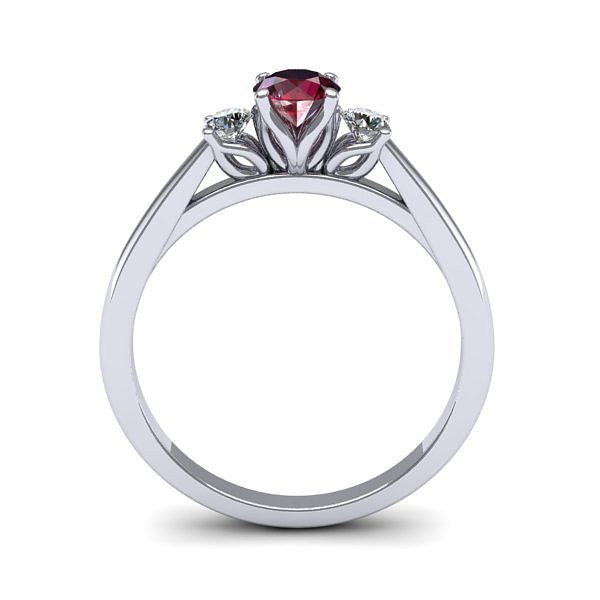 Inel de logodna 3stone cu rubin