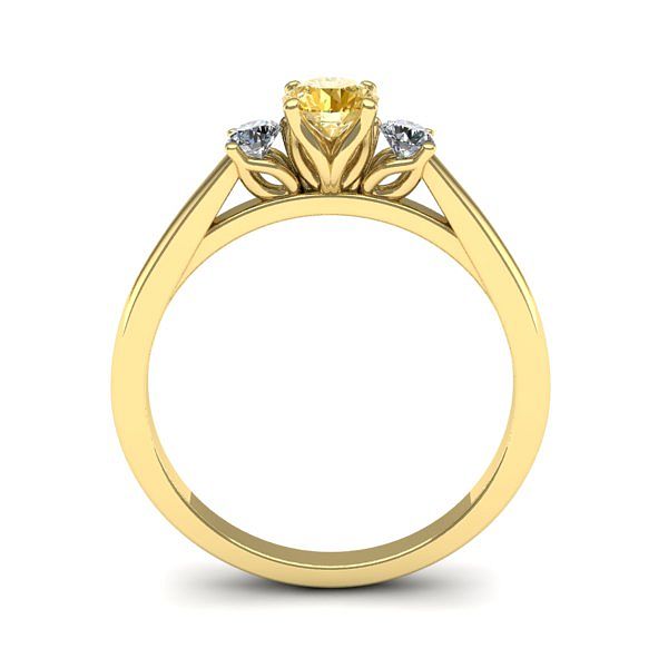 Inel de logodna 3stone cu safir galben